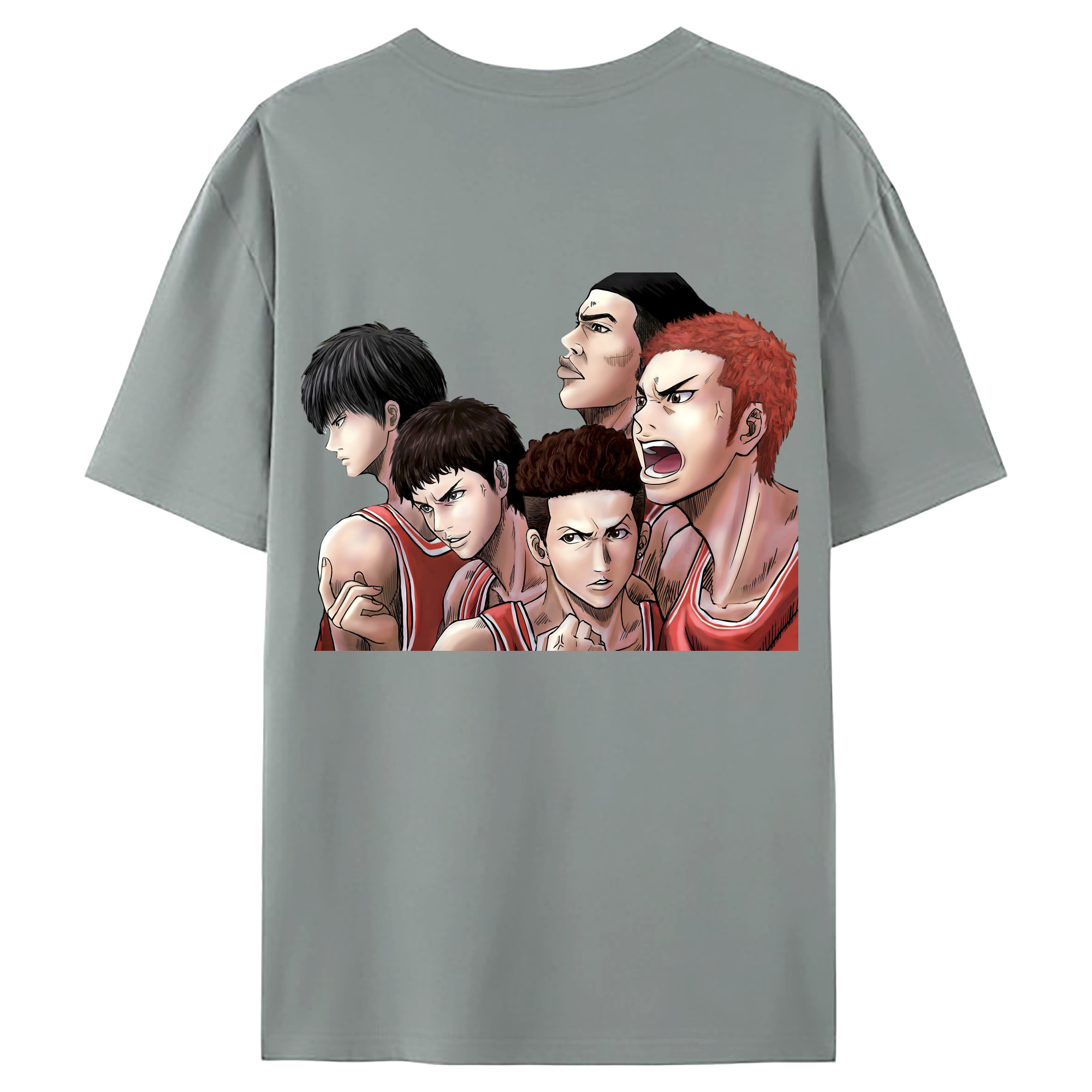 （画像用） SLAM DUNK／スラムダンク 綿100％ メンズ半袖Tシャツ（バックプリント） 通気性